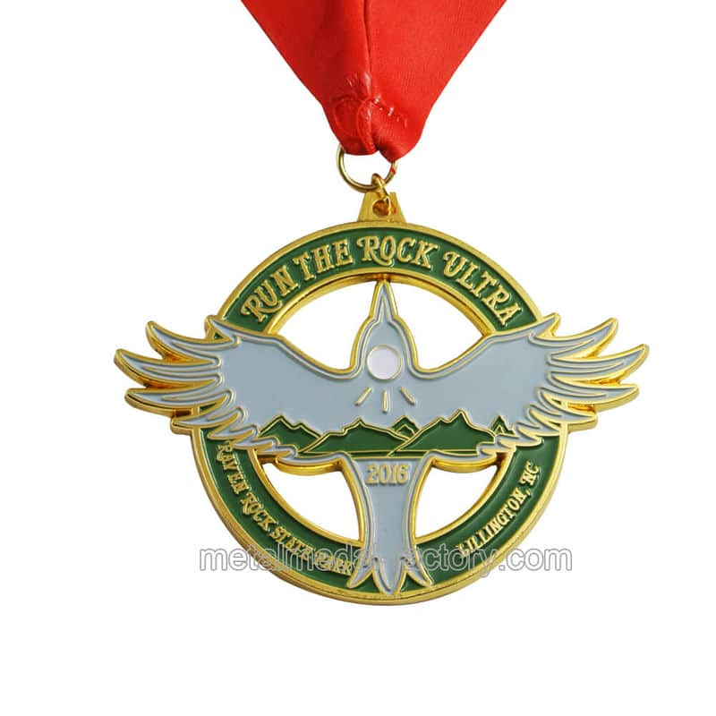 Award running finisher rock ribbon medal