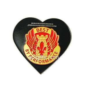 Custom metal heart shape soft enamel challenge coin