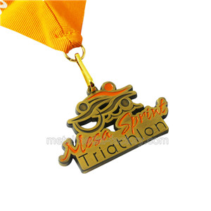 OEM&ODM Custom Antique Gold Medal For Triathlon