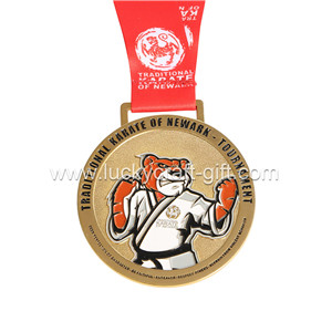 Professional Cheap Custom zinc alloy karate medalsmedallas with customized ribbon