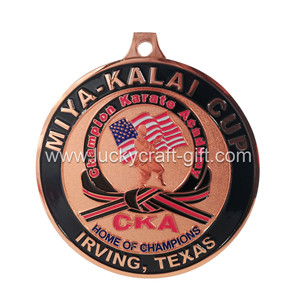 Custom copper champion america medal for karate