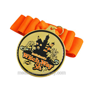 custom witch way personalised gold medal for 5K mils