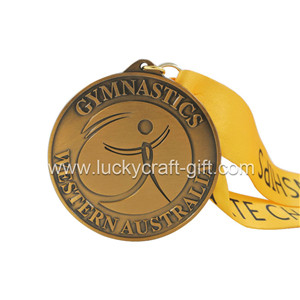 Custom award design gymnastics medals with Free Neck Ribbon