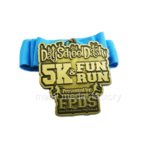 Custom 5K run antique brass plating awards and medals