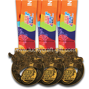 Custom metal antique gold sport running medals