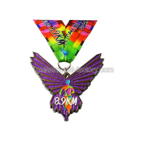 Glitter Medal For 8.9KM | Soft Enamel Metal Medal