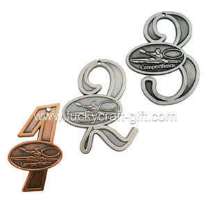 Custom copper silver award kayak sports medals for sale