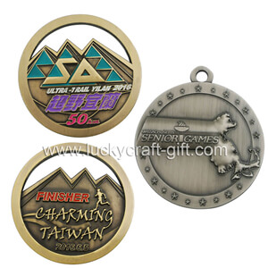 Cheap Custom Metal Antique Brass Finisher Diecast Medals