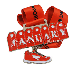 Custom Special Soft Enamel Running Medal With Ribbon